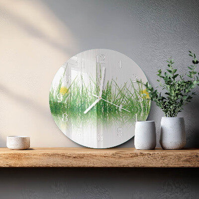 Glas wanduhr Gras