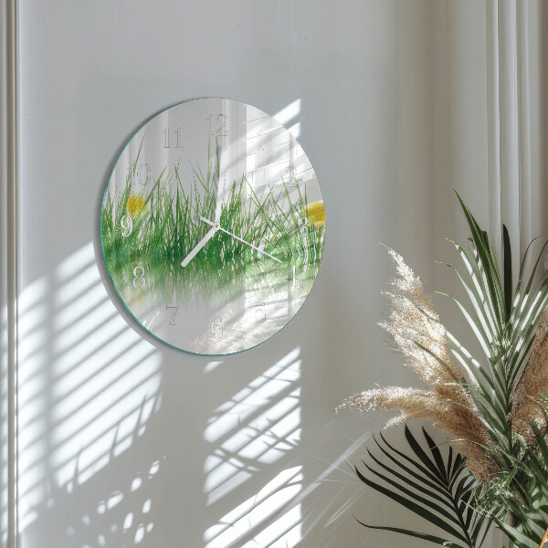 Glas wanduhr Gras