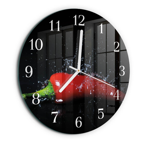 Glas wanduhr Chilischoten