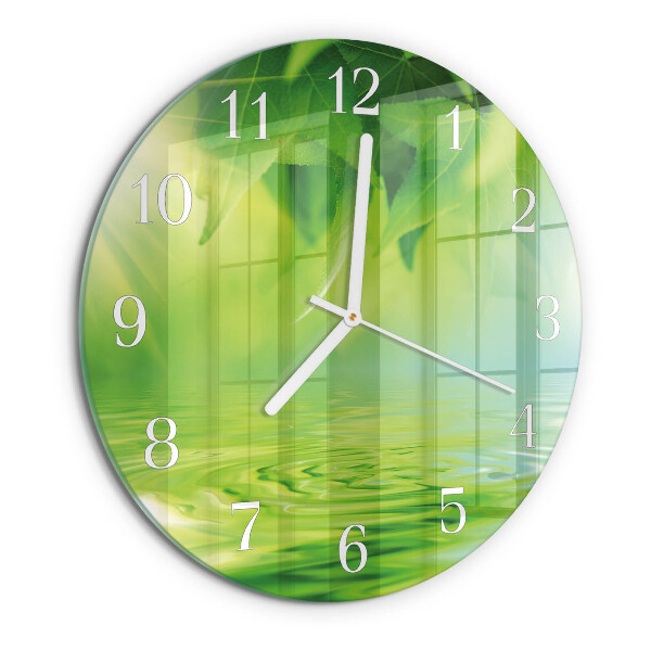 Glas wanduhr Blätter