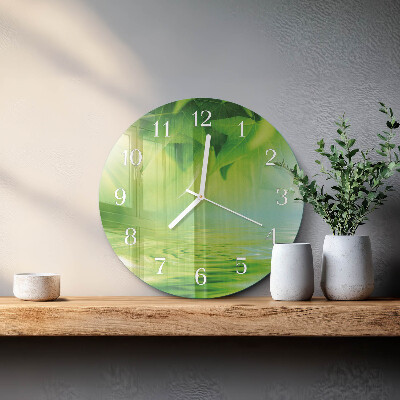 Glas wanduhr Blätter