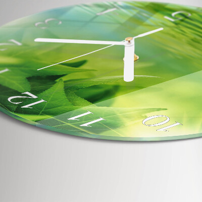 Glas wanduhr Blätter