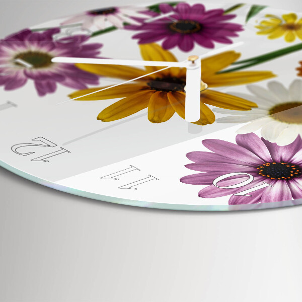 Glas wanduhr Blumen