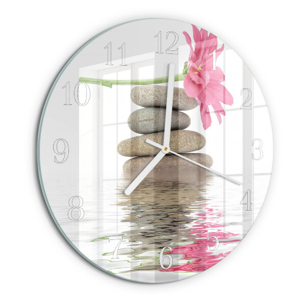 Glas wanduhr Steine