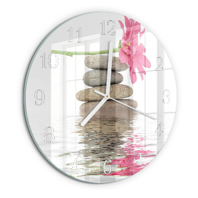 Glas wanduhr Steine