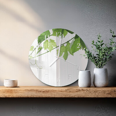 Glas wanduhr Blätter