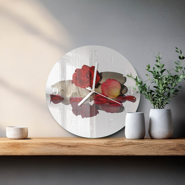 Glas wanduhr Rose Bowl