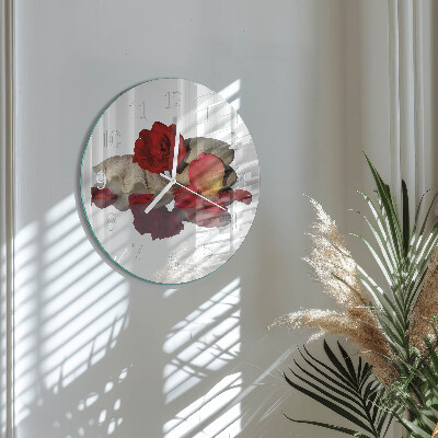 Glas wanduhr Rose Bowl