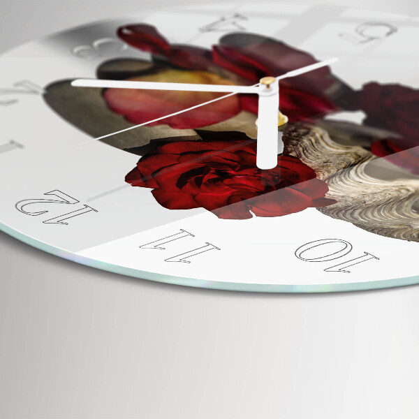 Glas wanduhr Rose Bowl