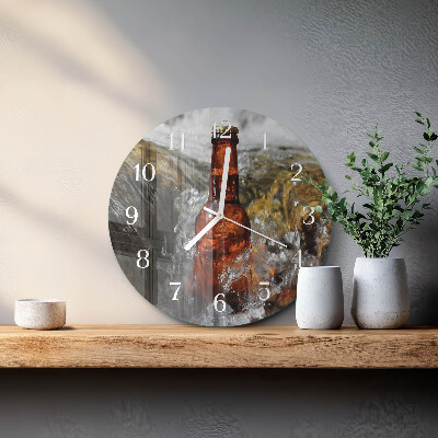 Glas wanduhr Bier