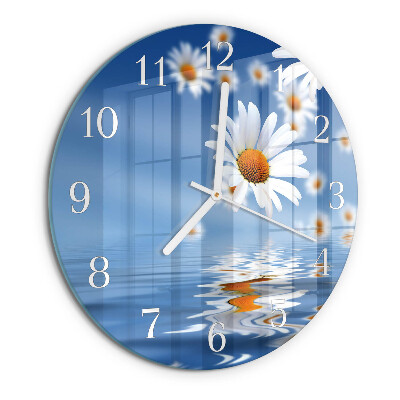 Glas wanduhr Blume