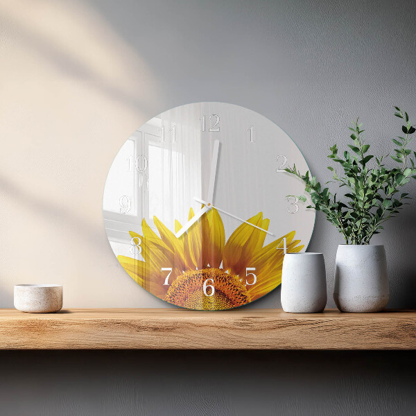 Glas wanduhr Blume