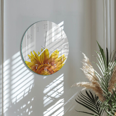 Glas wanduhr Blume