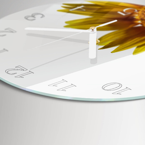 Glas wanduhr Blume
