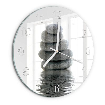 Glas wanduhr Steine