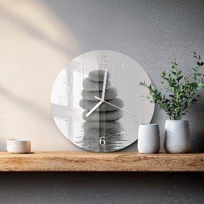 Glas wanduhr Steine