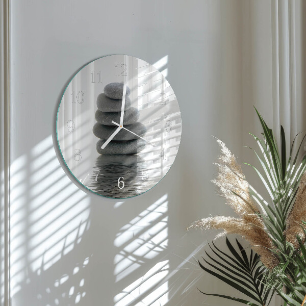 Glas wanduhr Steine