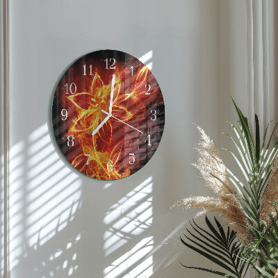 Glas wanduhr Feuerblume