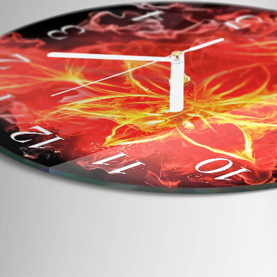Glas wanduhr Feuerblume