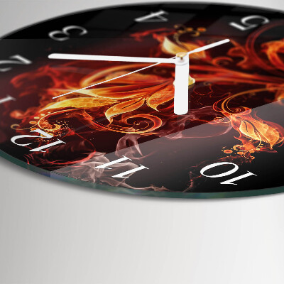 Glas wanduhr Feuerblume