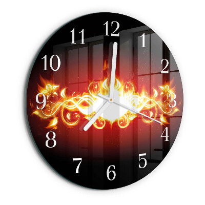 Glas wanduhr Feuerblume