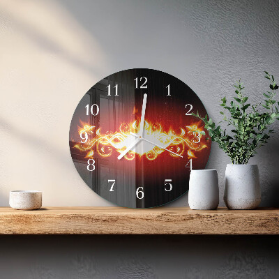 Glas wanduhr Feuerblume