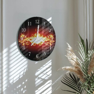 Glas wanduhr Feuerblume