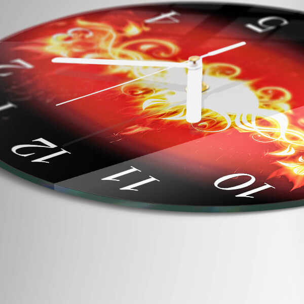 Glas wanduhr Feuerblume
