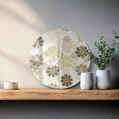 Glas wanduhr Blumenkunst
