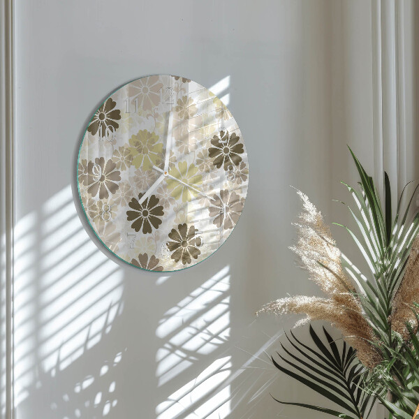 Glas wanduhr Blumenkunst