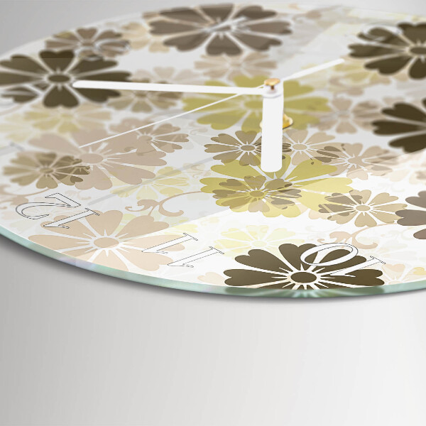 Glas wanduhr Blumenkunst
