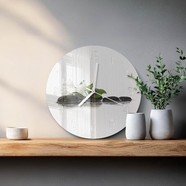 Glas wanduhr Zen-Steine