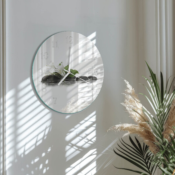 Glas wanduhr Zen-Steine