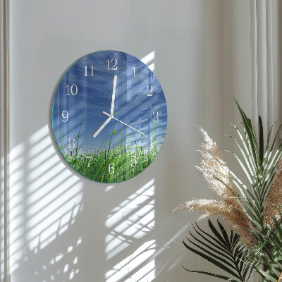 Glas wanduhr Gras