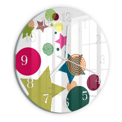 Glas wanduhr Sterne