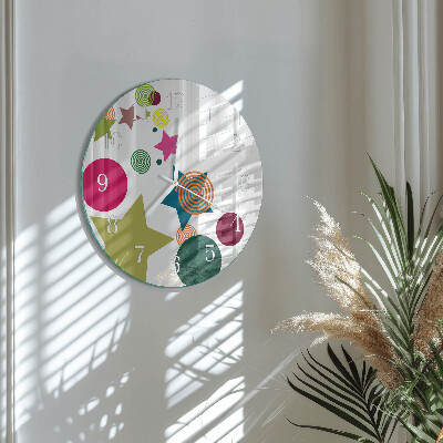 Glas wanduhr Sterne
