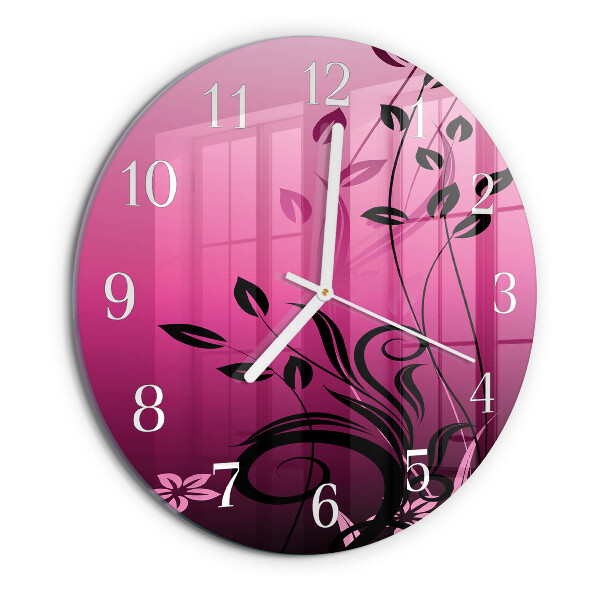 Glas wanduhr Blumenkunst