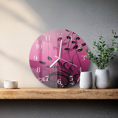 Glas wanduhr Blumenkunst