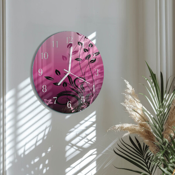 Glas wanduhr Blumenkunst