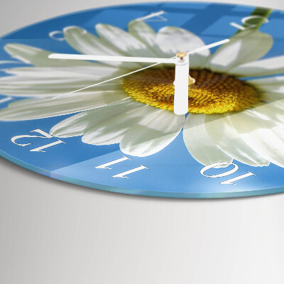 Glas wanduhr Blume