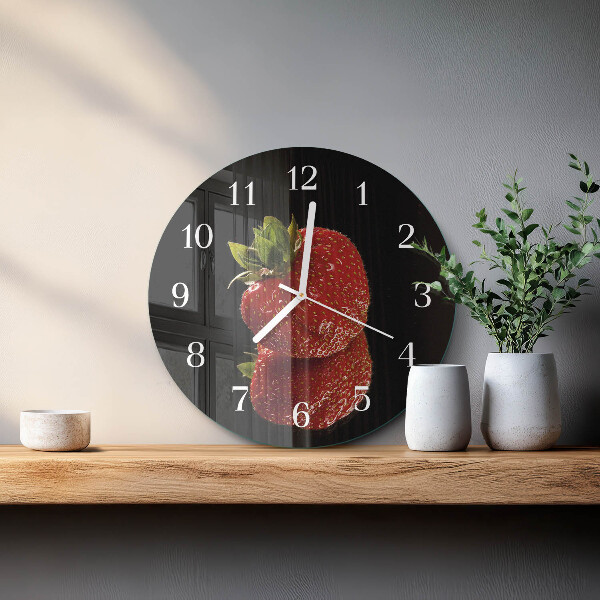 Glas wanduhr Erdbeere