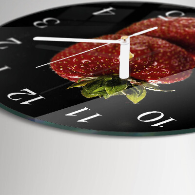 Glas wanduhr Erdbeere