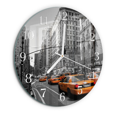 Glas wanduhr New Yorker Taxi