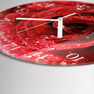 Glas wanduhr Rose