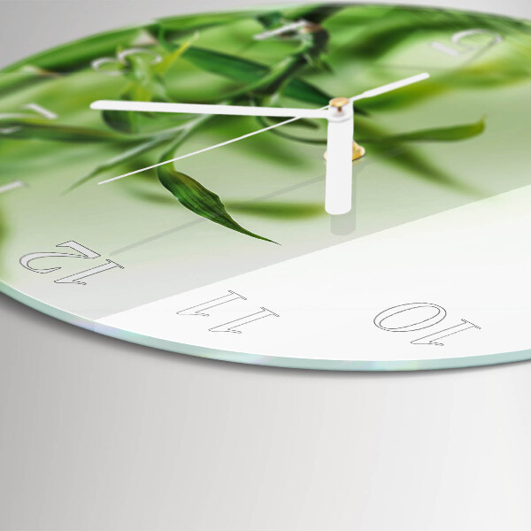 Glas wanduhr Bambus