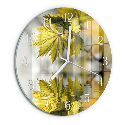 Glas wanduhr Ahornblatt