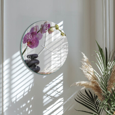 Glas wanduhr Orchidee