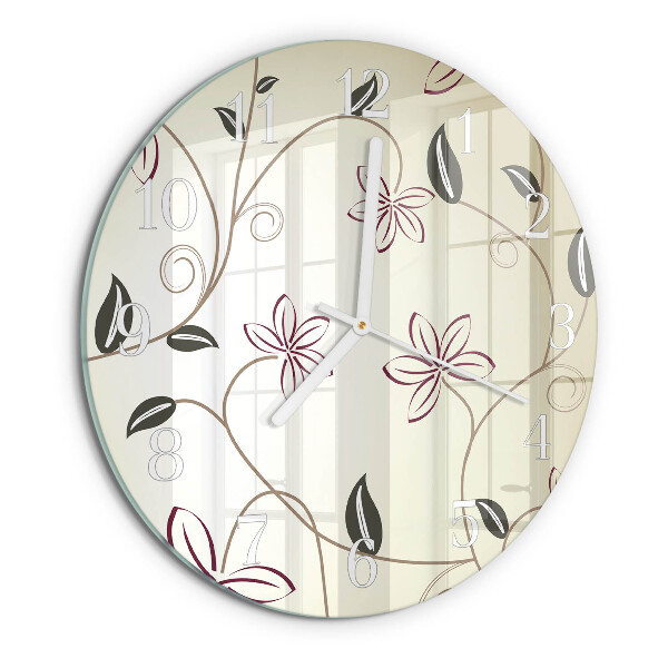 Glas wanduhr Blumenkunst