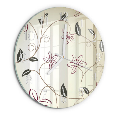 Glas wanduhr Blumenkunst