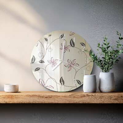 Glas wanduhr Blumenkunst